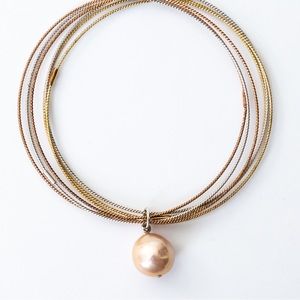 Honora 13.0 Ming cultured Pearl sterling silver tricolor dainty bangles feminine